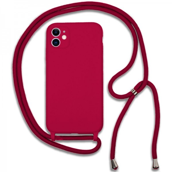 Carcasa iPhone 11 Cordón Liso Burdeos