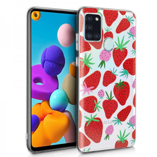 Carcasa Samsung A217 Galaxy A21s Clear Fresas