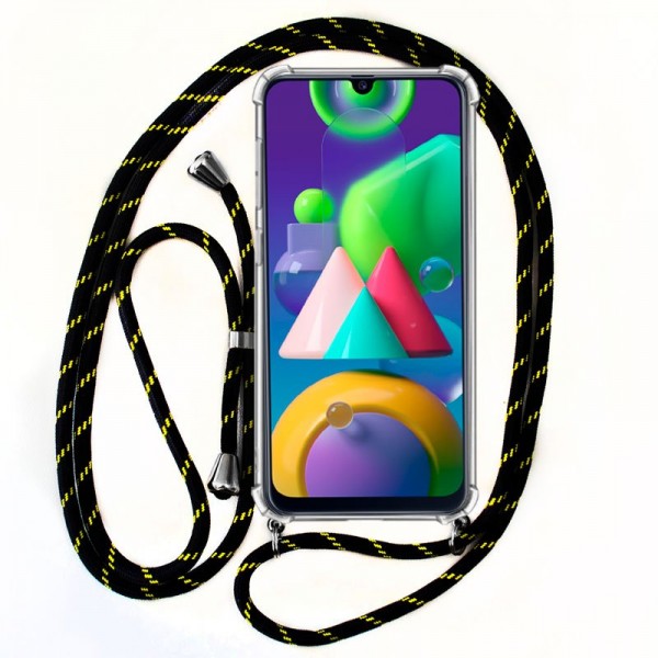 Carcasa Samsung M21 Cordón Negro-Amarillo