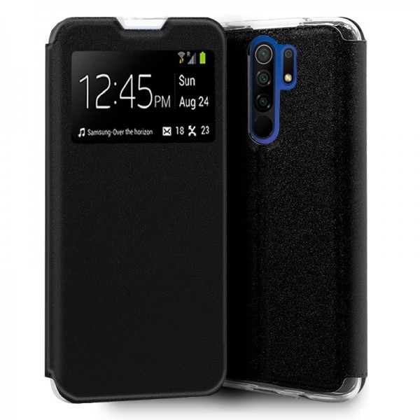 Funda COOL Flip Cover para Xiaomi Redmi 9 Liso Neg...