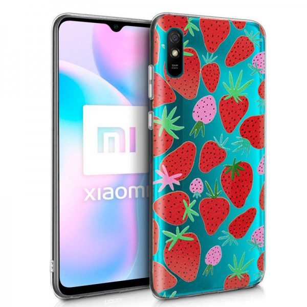 Carcasa Xiaomi Redmi 9A / 9AT Clear Fresas