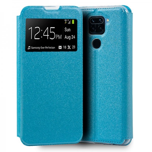 Funda Flip Cover Xiaomi Redmi Note 9 Liso Celeste