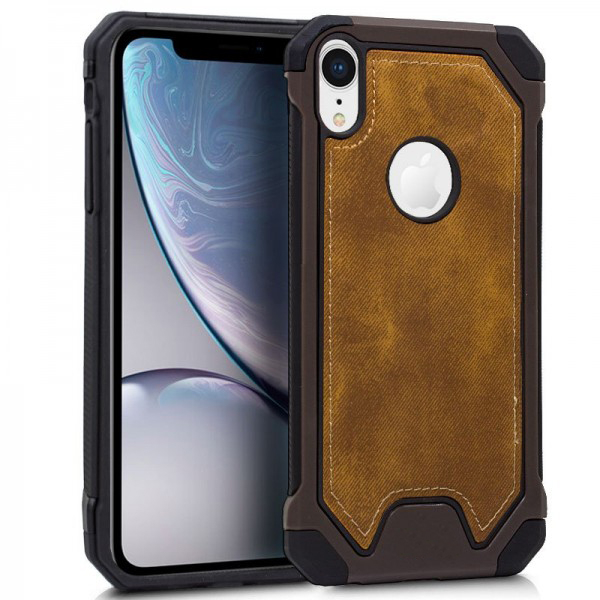 Carcasa COOL para iPhone XR Hard Tela Marrón