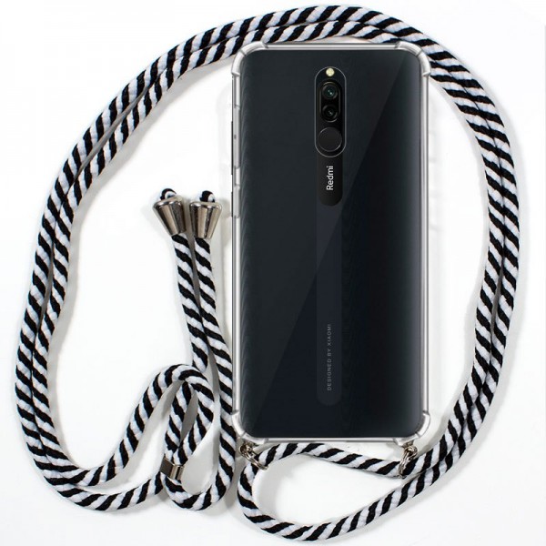 Carcasa Xiaomi Redmi 8 / 8A Cordón Blanco-Negro