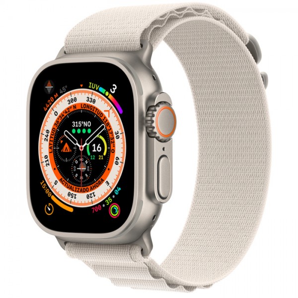 Apple Watch Ultra con Correa Loop Alpine Blanco Estrella