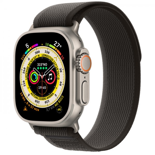 Apple Watch Ultra con Correa Loop Trail Negro/Gris