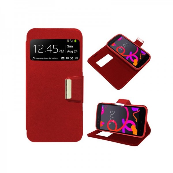 Funda Flip Cover BQ Aquaris M5 Liso Rojo