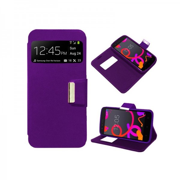 Funda Flip Cover BQ Aquaris M4.5 / A4.5 Liso Viole...