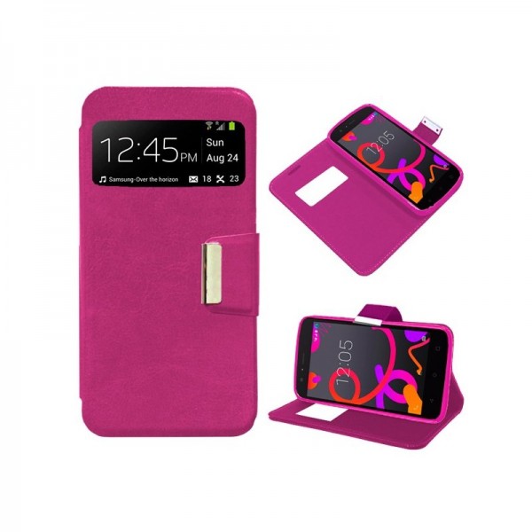 Funda Flip Cover BQ Aquaris M4.5 / A4.5 Liso Rosa