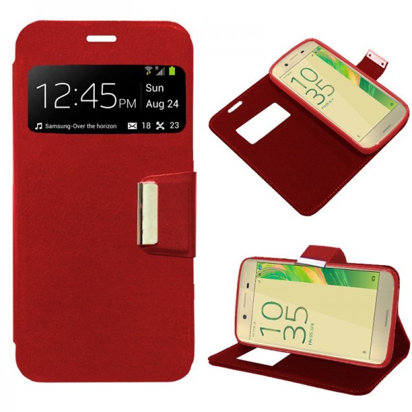 Funda COOL Flip Cover para Sony Xperia X Liso Rojo