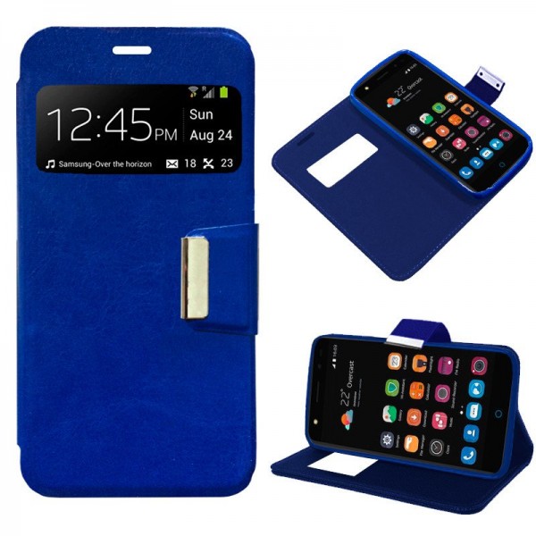 Funda Flip Cover ZTE Blade V7 Liso Azul