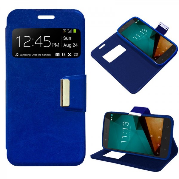 Funda Flip Cover Vodafone Smart Prime 7 Liso Azul