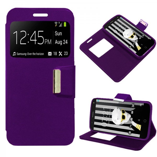 Funda Flip Cover Alcatel Pop 4 (5) Liso Violeta