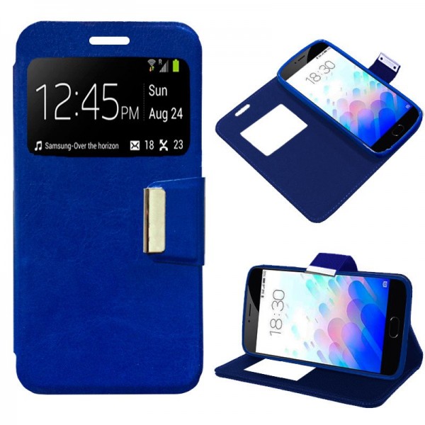 Funda Flip Cover Meizu M3 Note Liso Azul