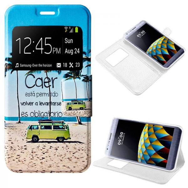 Funda COOL Flip Cover para LG X Cam Dibujos Beach