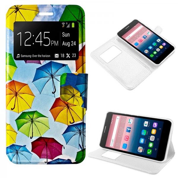 Funda Flip Cover Alcatel Pop Up Dibujos Paraguas