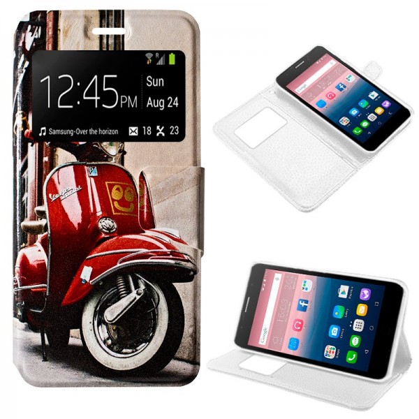 Funda Flip Cover Alcatel Pop Up Dibujos Vespa