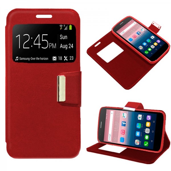 Funda COOL Flip Cover para Alcatel Pop Up Liso Roj...