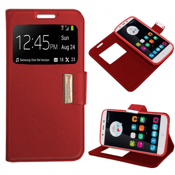 Funda Flip Cover ZTE Blade A310 Liso Rojo