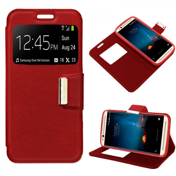 Funda Flip Cover ZTE Axon 7 Mini Liso Rojo