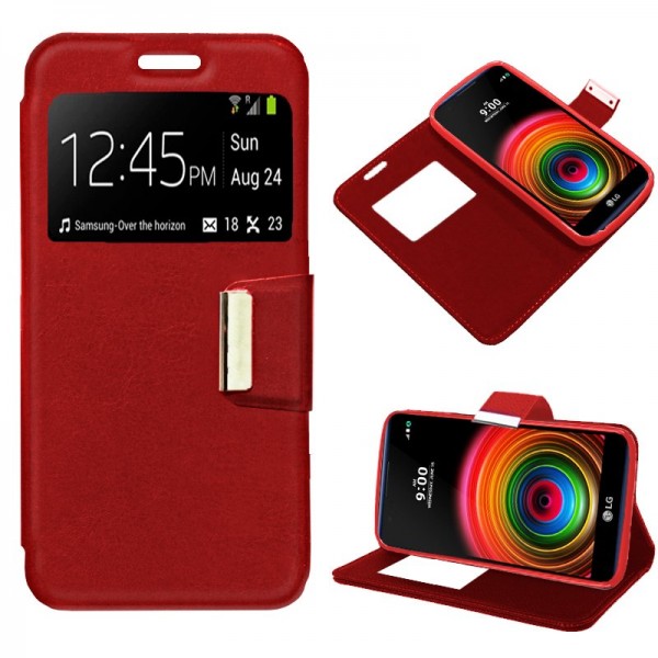 Funda COOL Flip Cover para LG X Power Liso Rojo 