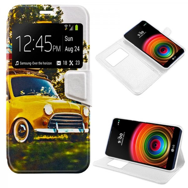 Funda COOL Flip Cover para LG X Power Dibujos Car