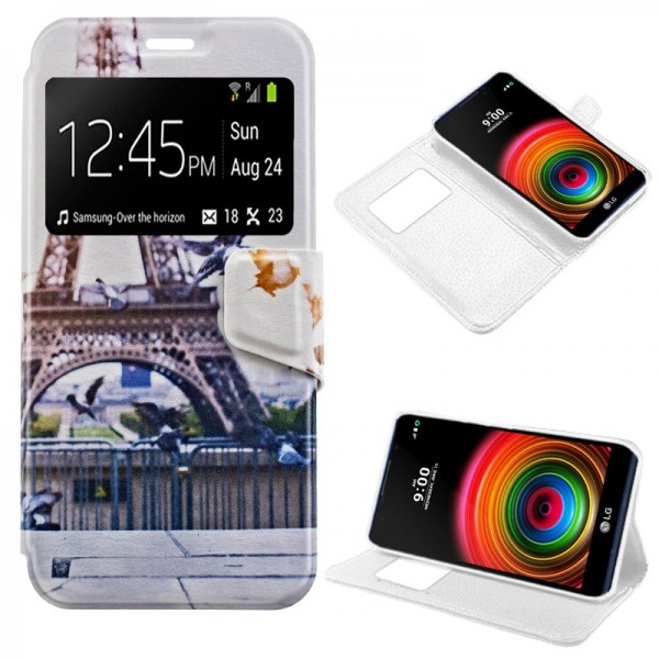 Funda Flip Cover LG X Power Dibujos Paris