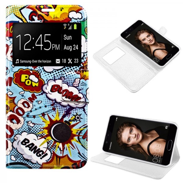 Funda COOL Flip Cover para Huawei P10 Dibujos Comi...
