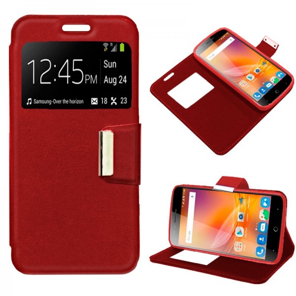 Funda Flip Cover ZTE Blade A610 Liso Rojo