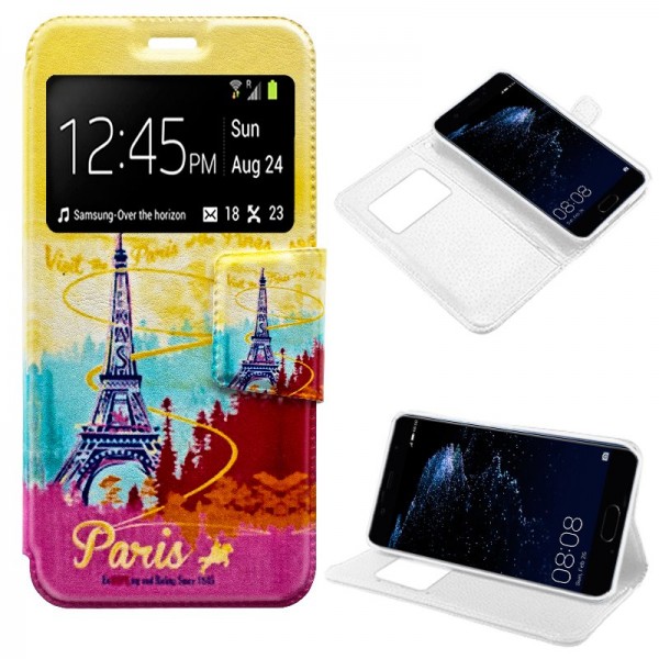 Funda COOL Flip Cover para Huawei P10 Plus Dibujos...