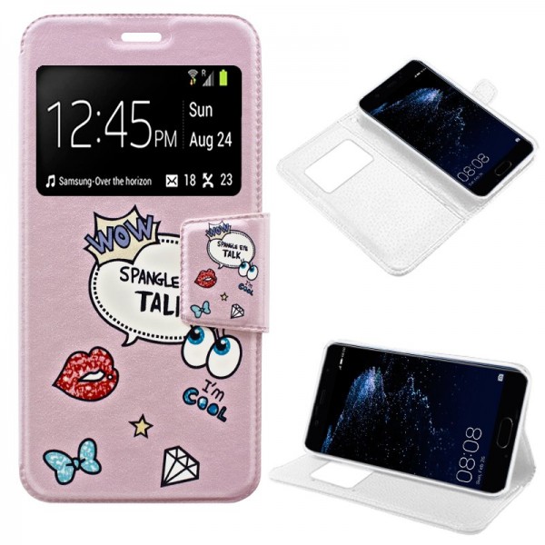 Funda COOL Flip Cover para Huawei P10 Plus Dibujos...