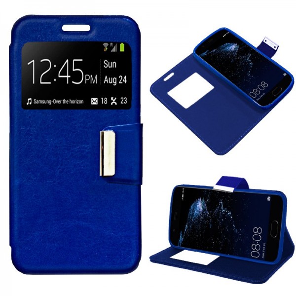 Funda COOL Flip Cover para Huawei P10 Plus Liso Az...