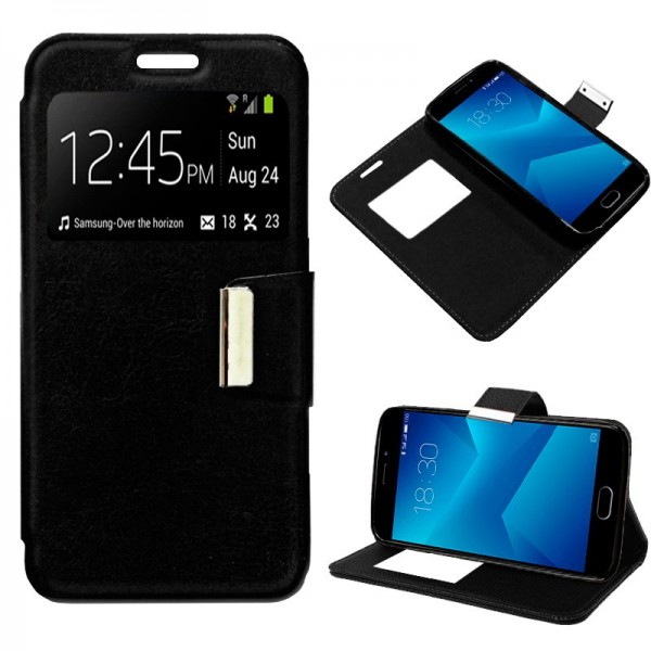 Funda Flip Cover Meizu M5 Note Liso Negro