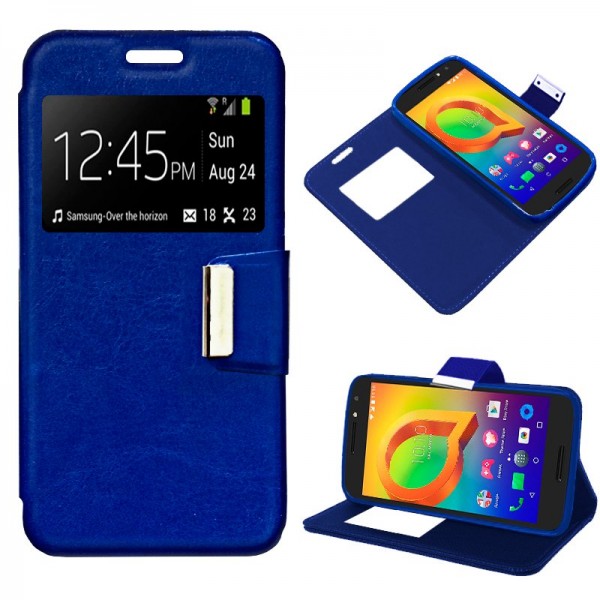 Funda COOL Flip Cover para Alcatel A3 Liso Azul