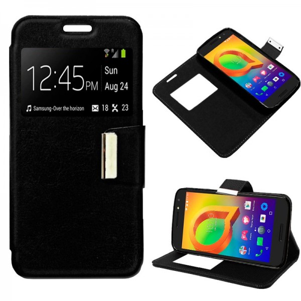 Funda COOL Flip Cover para Alcatel A3 Liso Negro