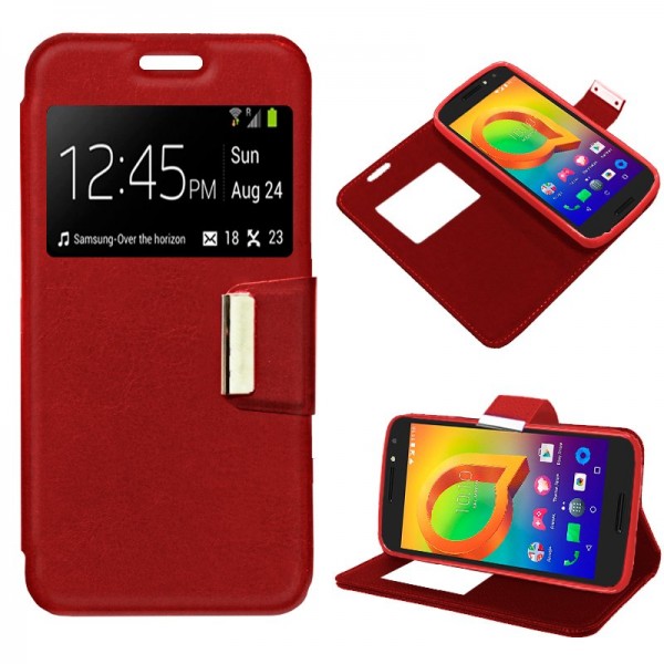 Funda COOL Flip Cover para Alcatel A3 Liso Rojo