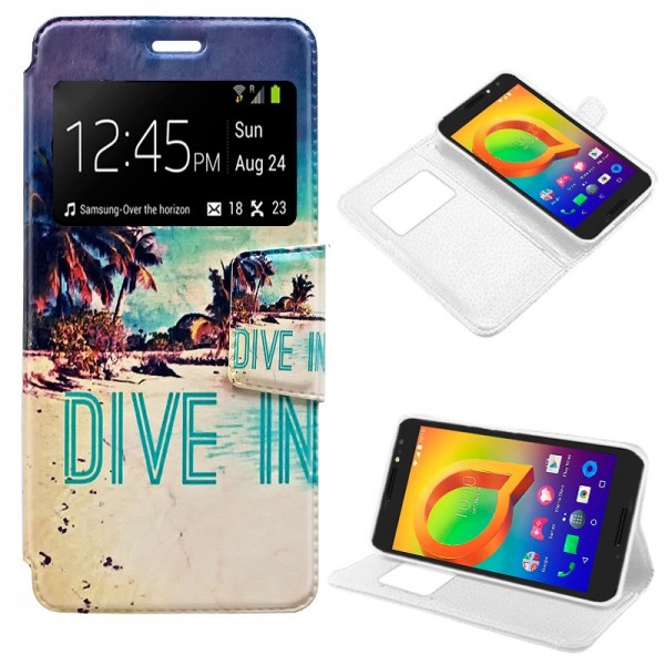 Funda COOL Flip Cover para Alcatel A3 Dibujos Beac...