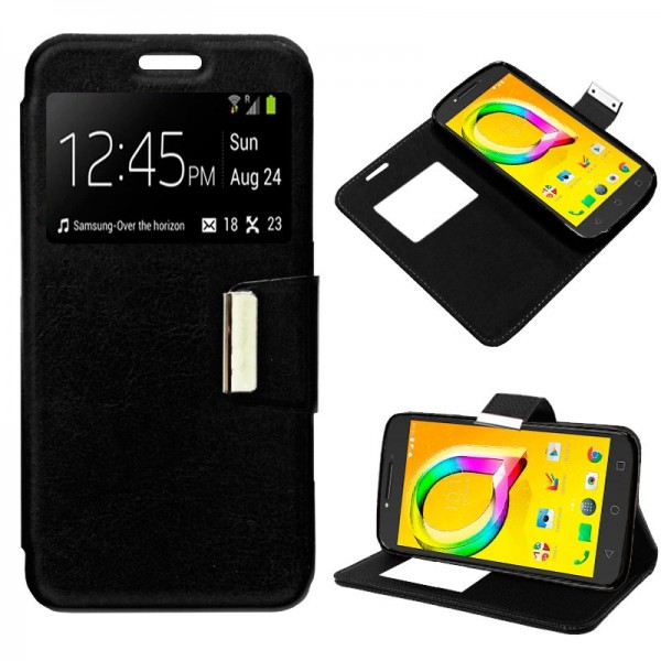 Funda COOL Flip Cover para Alcatel A5 Led Liso Neg...