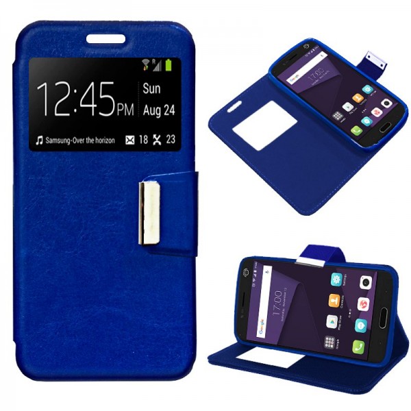 Funda COOL Flip Cover para ZTE Blade V8 Liso Azul