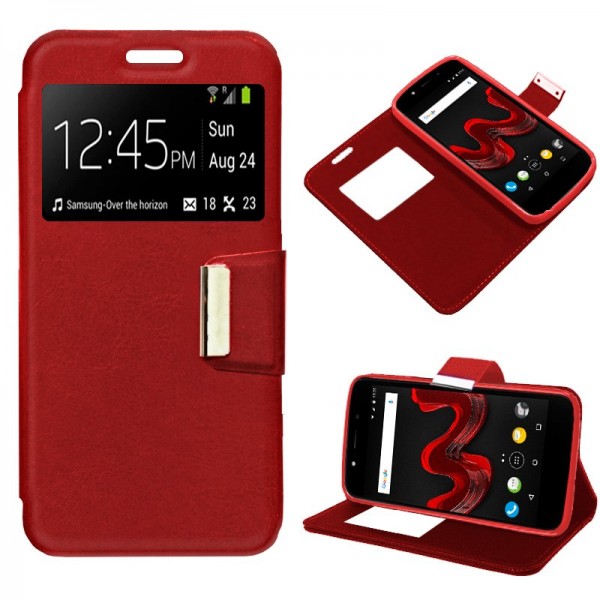 Funda COOL Flip Cover para Wiko Wim Lite Liso Rojo