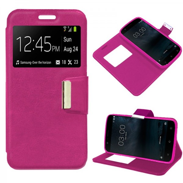 Funda COOL Flip Cover para Nokia 3 Liso Rosa