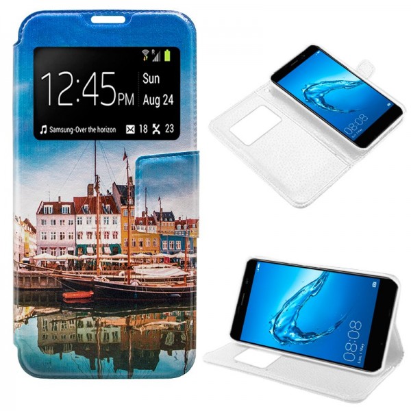 Funda COOL Flip Cover para Huawei Y7 Dibujos Lago