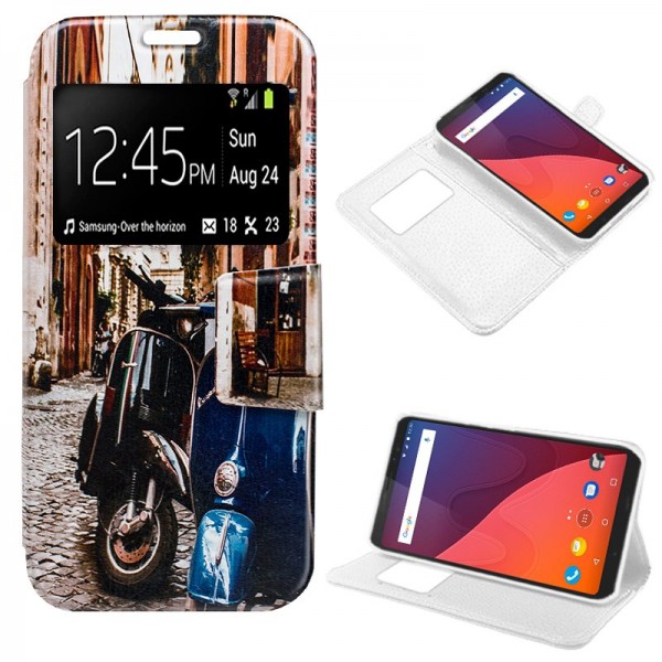 Funda COOL Flip Cover para Wiko View Dibujos Moto