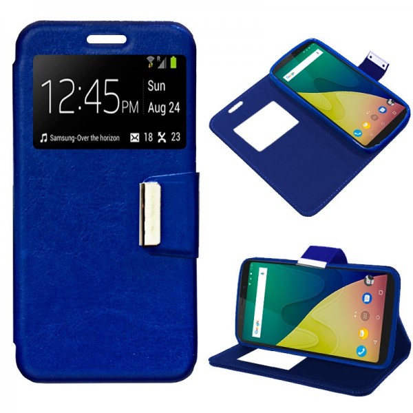 Funda COOL Flip Cover para Wiko View XL Liso Azul