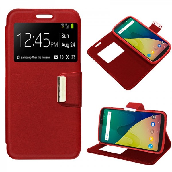 Funda COOL Flip Cover para Wiko View XL Liso Rojo