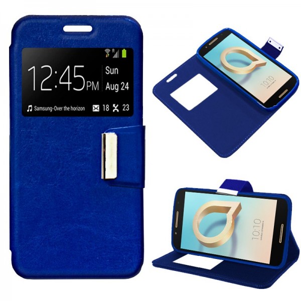 Funda COOL Flip Cover para Alcatel A7 Liso Azul