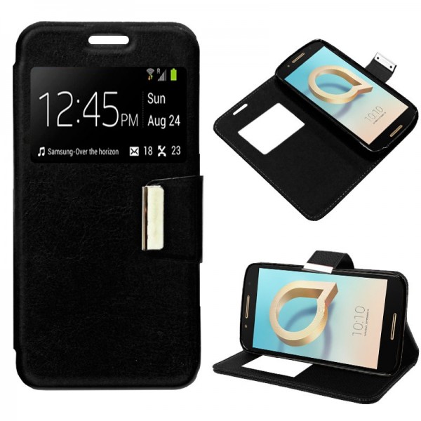 Funda COOL Flip Cover para Alcatel A7 Liso Negro