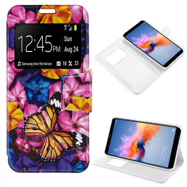 Funda COOL Flip Cover para Huawei Honor 7X Dibujos...