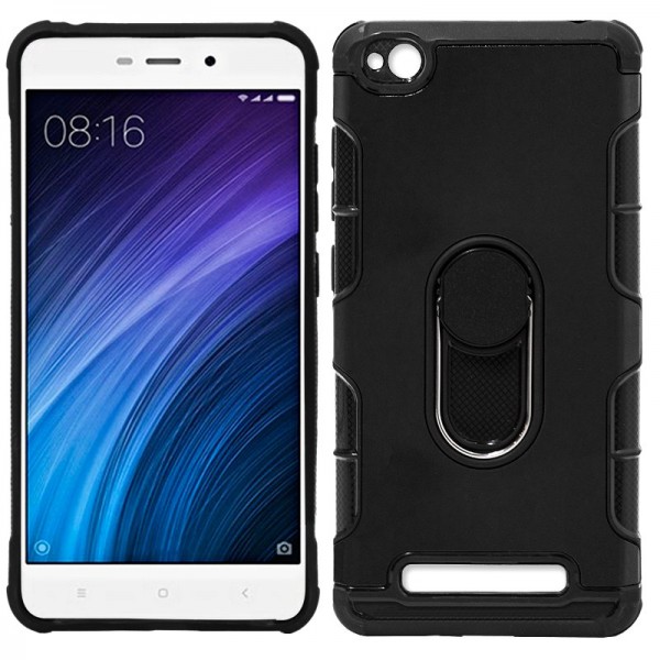 Carcasa Xiaomi Redmi 4A Aluminio + Anilla (Negro)