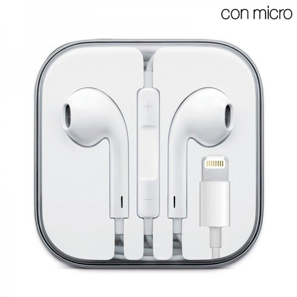 Auriculares Blancos Stereo Con Micro iPHONE 7 / 8 ...
